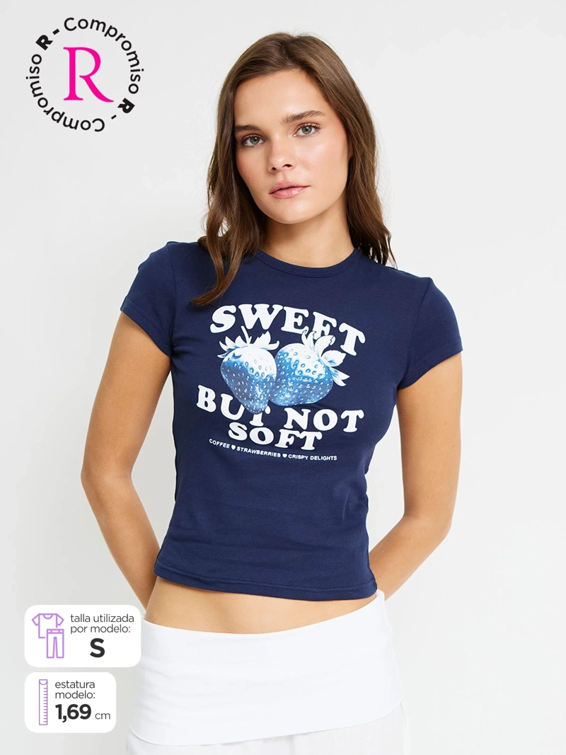 POLERA MUJER INDEX ALGODÓN MANGA CORTA GRÁFICA