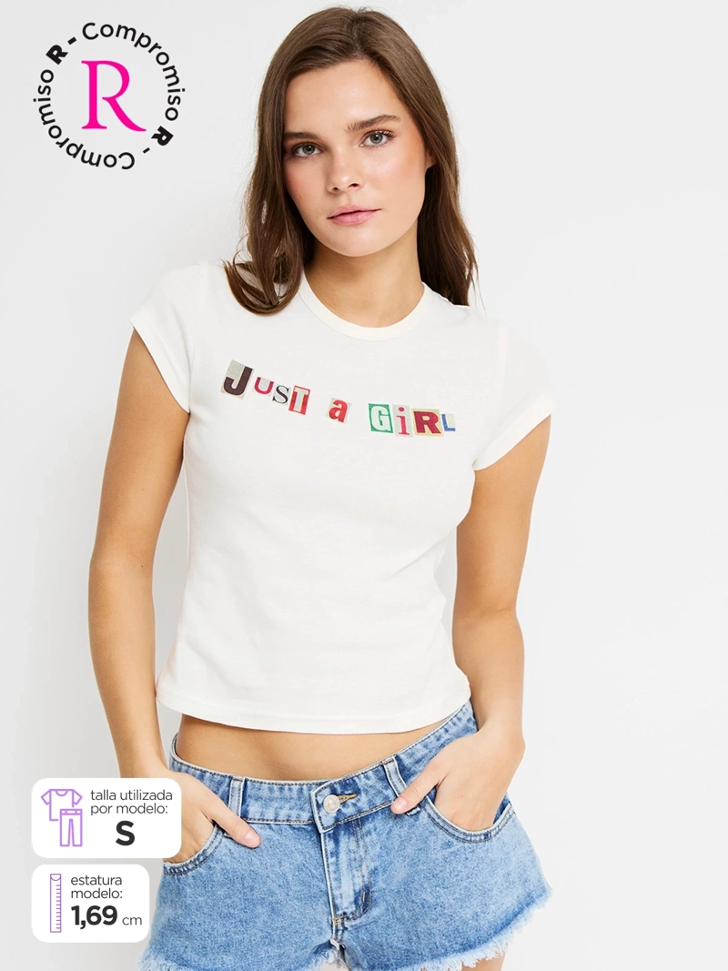 POLERA MUJER INDEX ALGODÓN MANGA CORTA GRÁFICA - 1