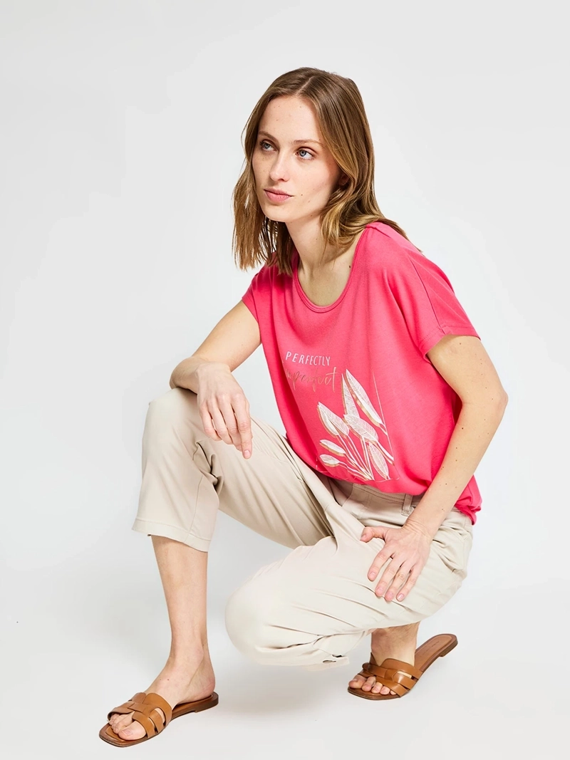 POLERA MUJER AZIZ MANGA CORTA ESTAMPADA - 4