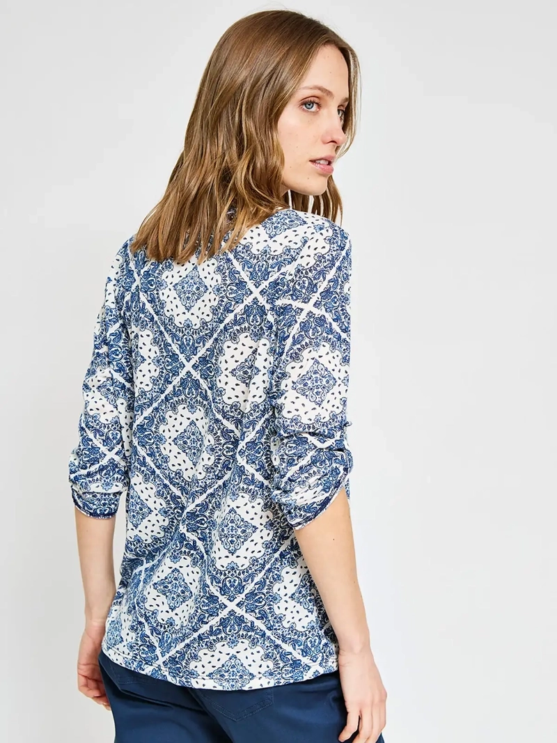 POLERA MUJER AZIZ MANGA 3/4 ESTAMPADA BÁSICA - 2