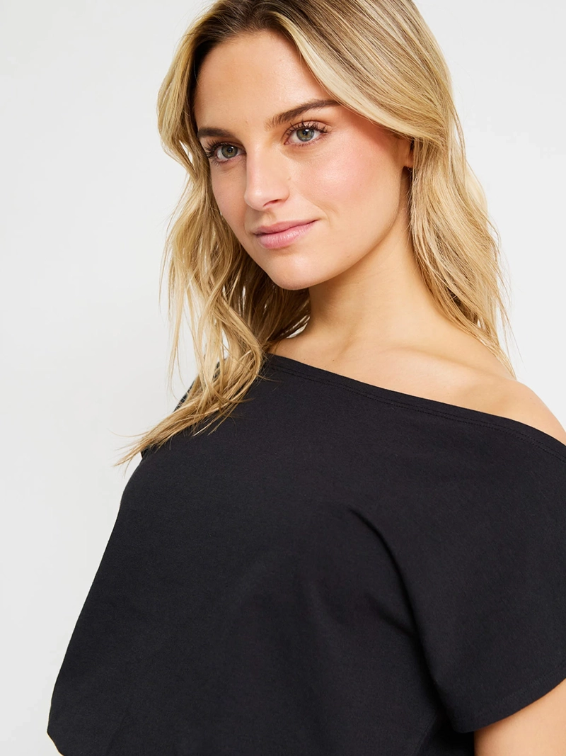 POLERA MUJER INDEX ALGODÓN MANGA CORTA ASIMÉTRICA - 3