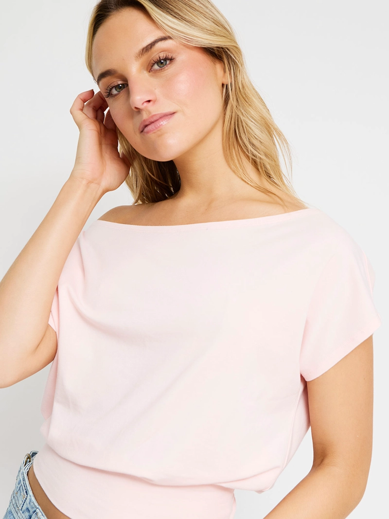 POLERA MUJER INDEX ALGODÓN MANGA CORTA ASIMÉTRICA - 3
