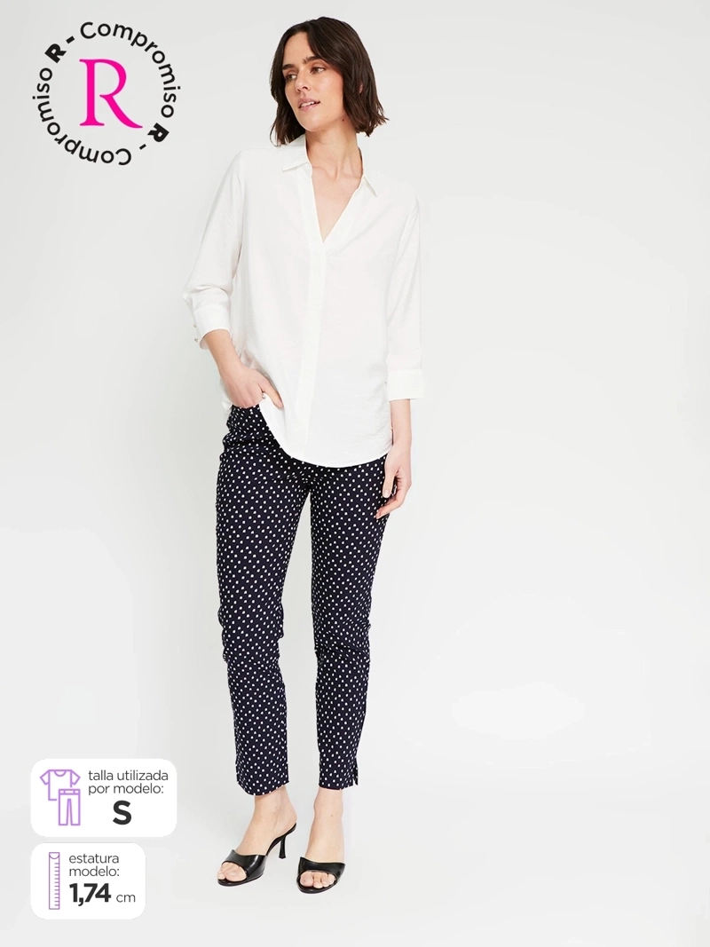 PANTALÓN MUJER CACHAREL CINTURA ELASTICADA