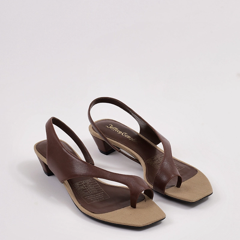 SANDALIAS MUJER JEFFREY CAMPBELL CAFÉ BLISSFULL CUERO - 5