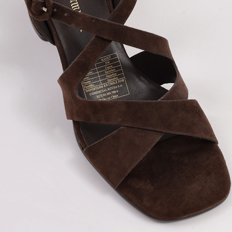 SANDALIAS MUJER JEFFREY CAMPBELL CAFÉ RAYET CUERO - 6