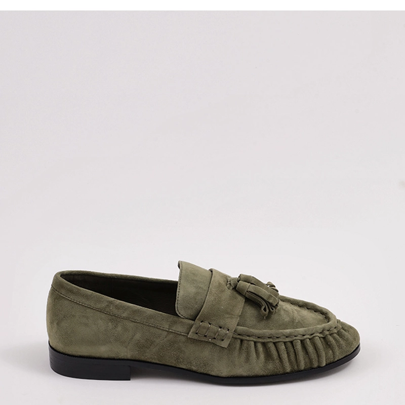 MOCASINES MUJER JEFFRE CAMPBELL VERDE ARTICULATE CUERO