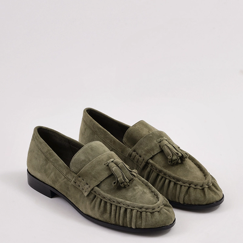 MOCASINES MUJER JEFFRE CAMPBELL VERDE ARTICULATE CUERO - 5