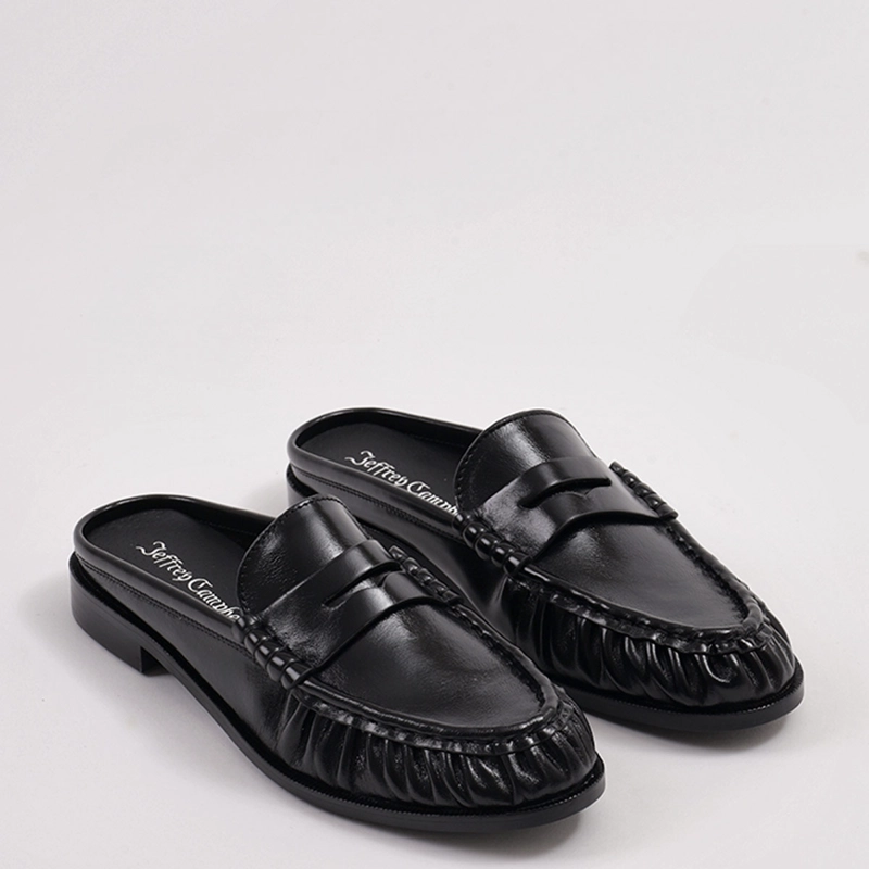 MOCASINES MUJER JEFFRE CAMPBELL NEGRO GODDARD CUERO - 5