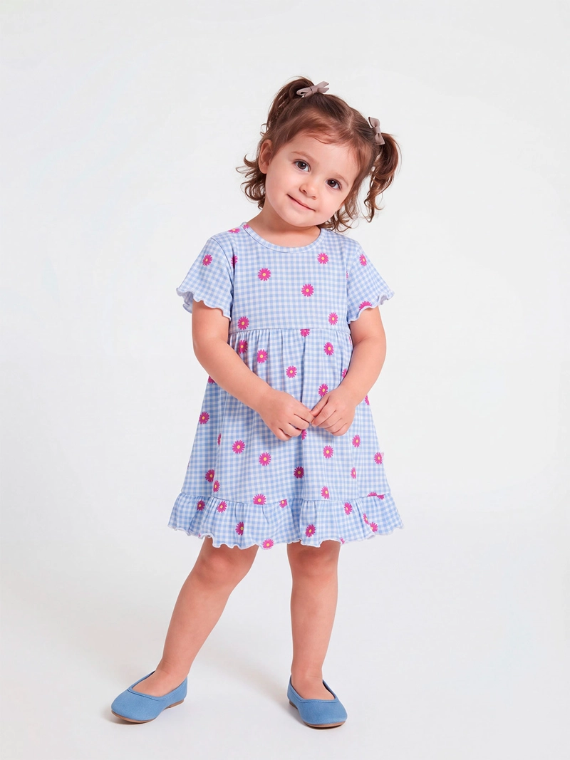 VESTIDO NIÑA BABY HARVEST MANGA CORTA ESTAMPADO