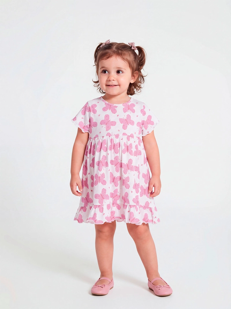 VESTIDO NIÑA BABY HARVEST MANGA CORTA ESTAMPADO