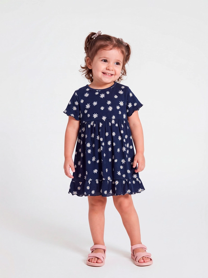 VESTIDO NIÑA BABY HARVEST MANGA CORTA ESTAMPADO