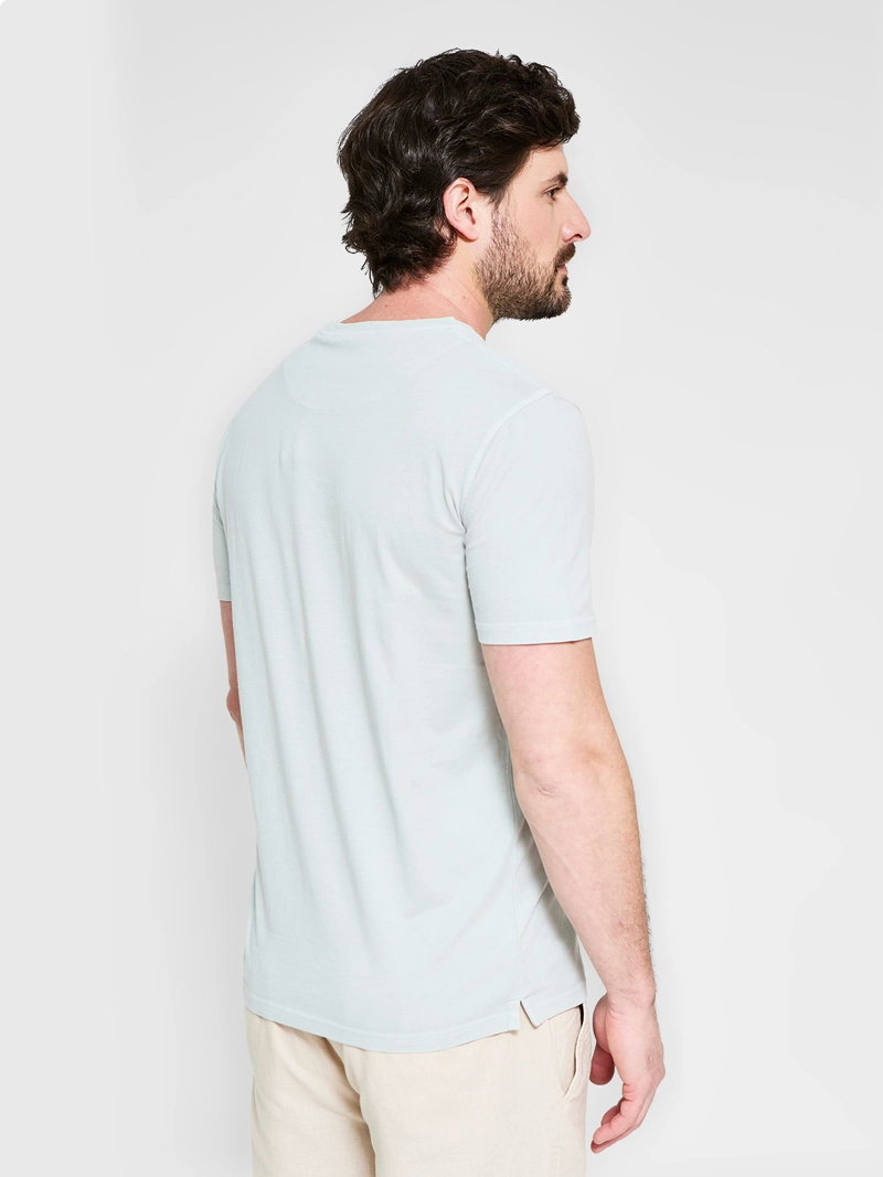 POLERA HOMBRE CACHAREL ALGODÓN CUELLO REDONDO MANGA CORTA LAVADA - 2