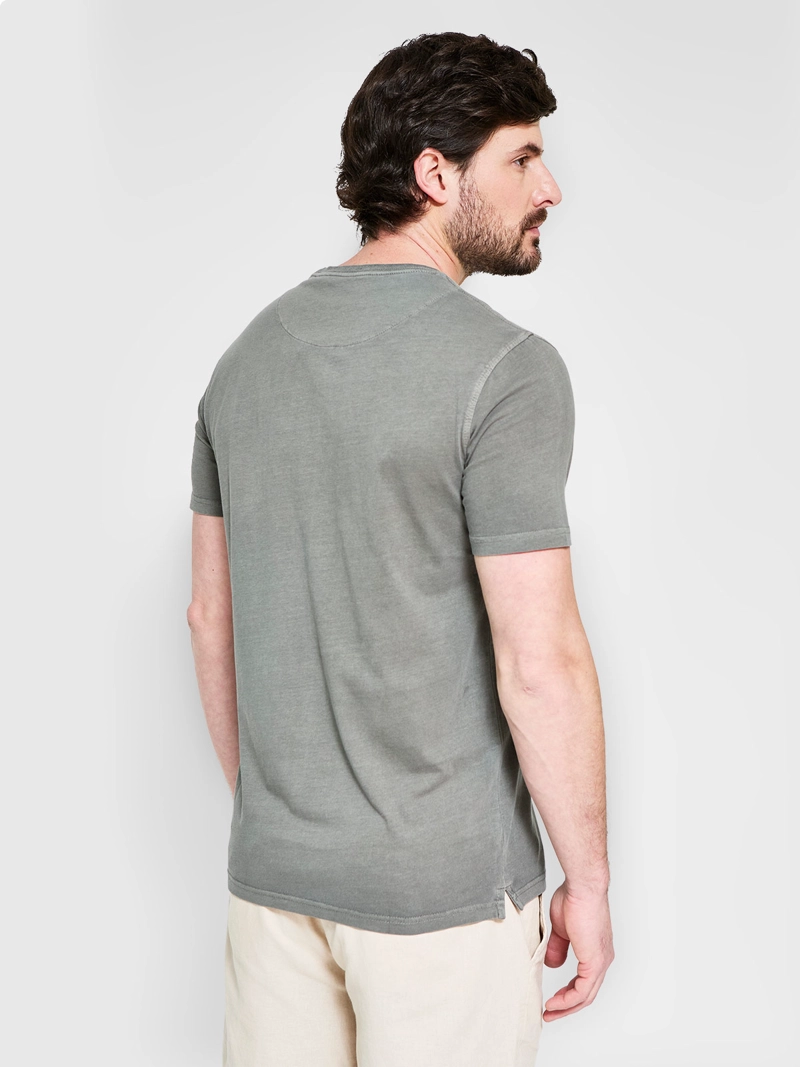 POLERA HOMBRE CACHAREL ALGODÓN CUELLO REDONDO MANGA CORTA LAVADA - 2