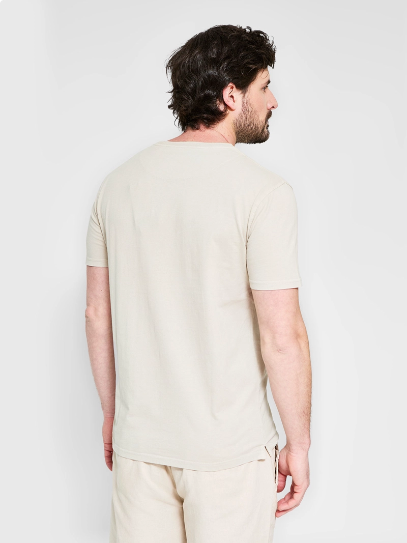 POLERA HOMBRE CACHAREL ALGODÓN CUELLO REDONDO MANGA CORTA LAVADA - 2