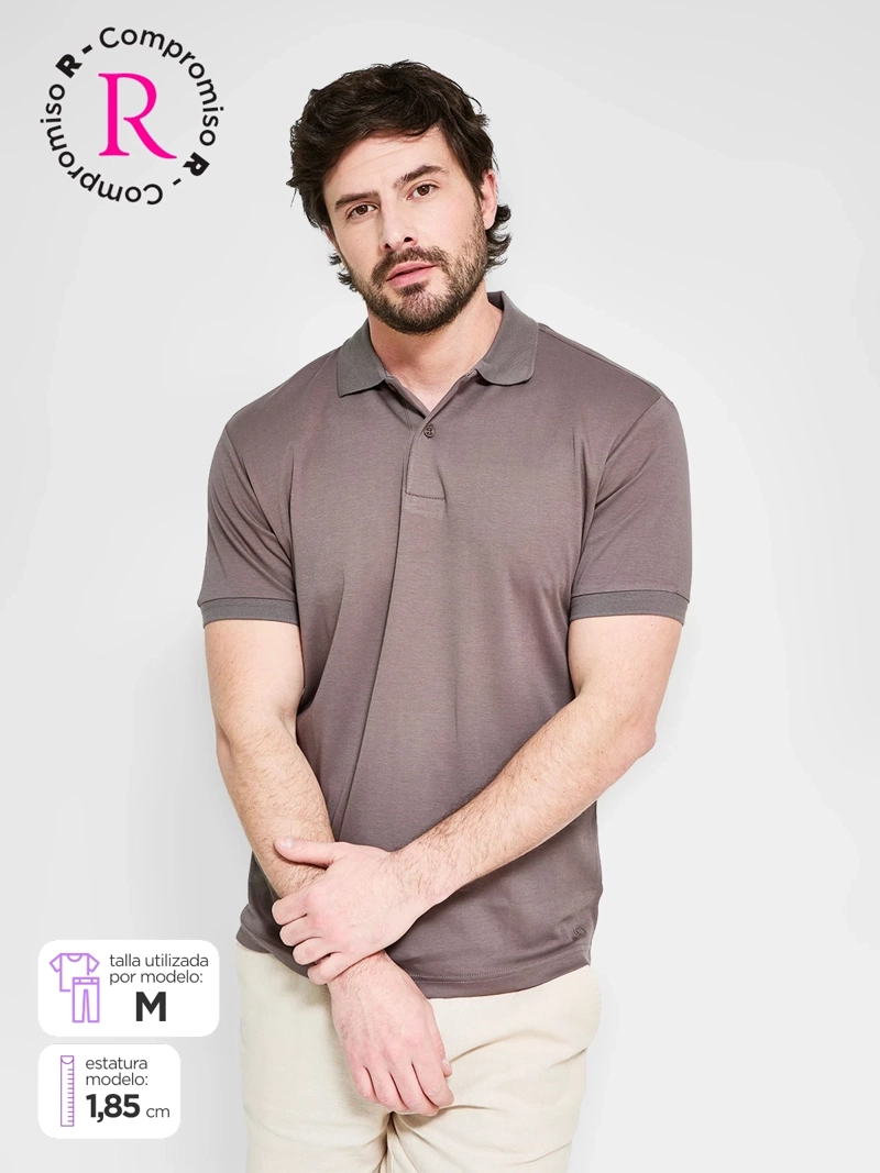POLERA HOMBRE CACHAREL ALGODÓN CUELLO POLO MANGA CORTA - 1