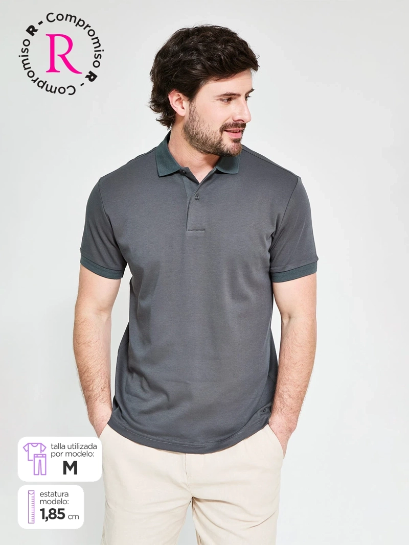 POLERA HOMBRE CACHAREL ALGODÓN CUELLO POLO MANGA CORTA - 1