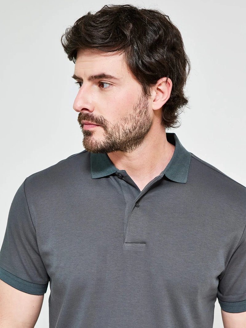 POLERA HOMBRE CACHAREL ALGODÓN CUELLO POLO MANGA CORTA - 3