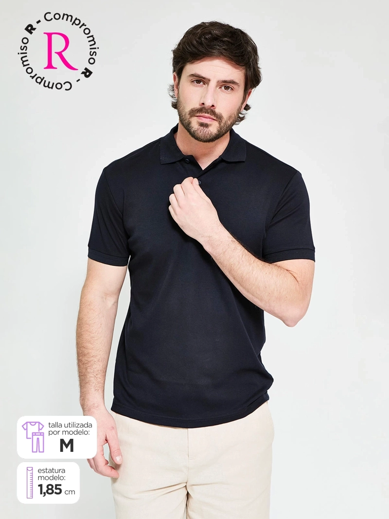 POLERA HOMBRE CACHAREL ALGODÓN CUELLO POLO MANGA CORTA
