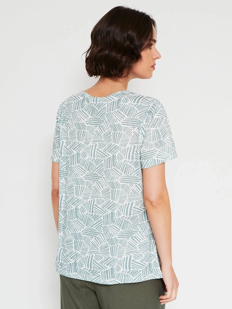 POLERA MUJER AZIZ MANGA CORTA ESTAMPADA - 2