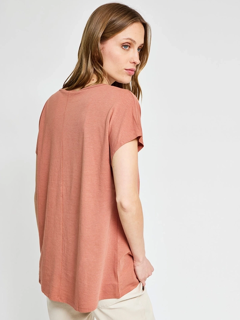 POLERA MUJER AZIZ ALGODÓN MANGA CORTA METÁLICA - 2