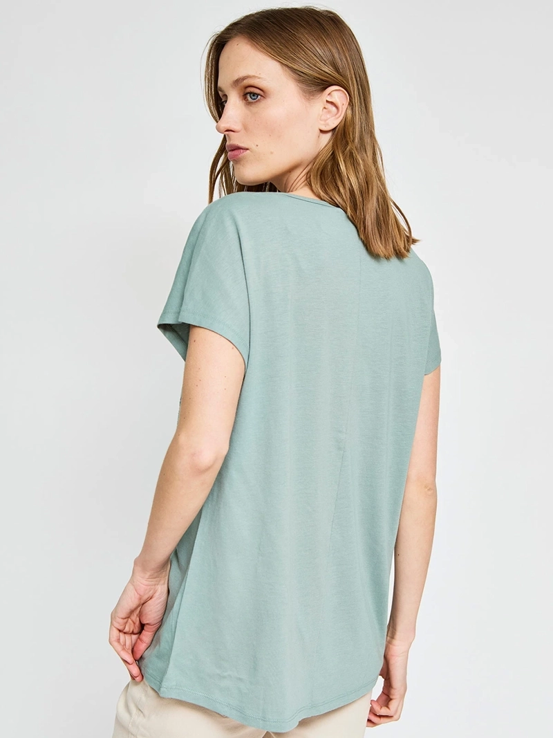 POLERA MUJER AZIZ ALGODÓN MANGA CORTA METÁLICA - 2