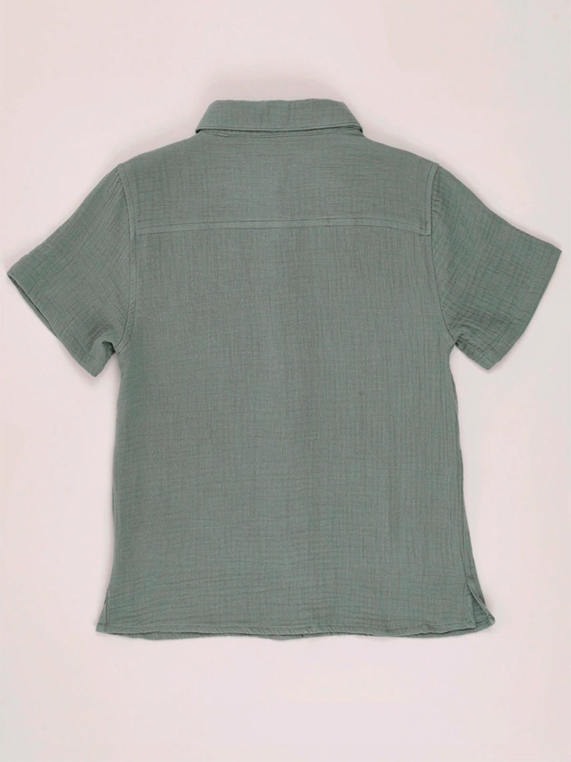CAMISA NIÑO HARVEST ALGODÓN MANGA CORTA TEXTURA - 4