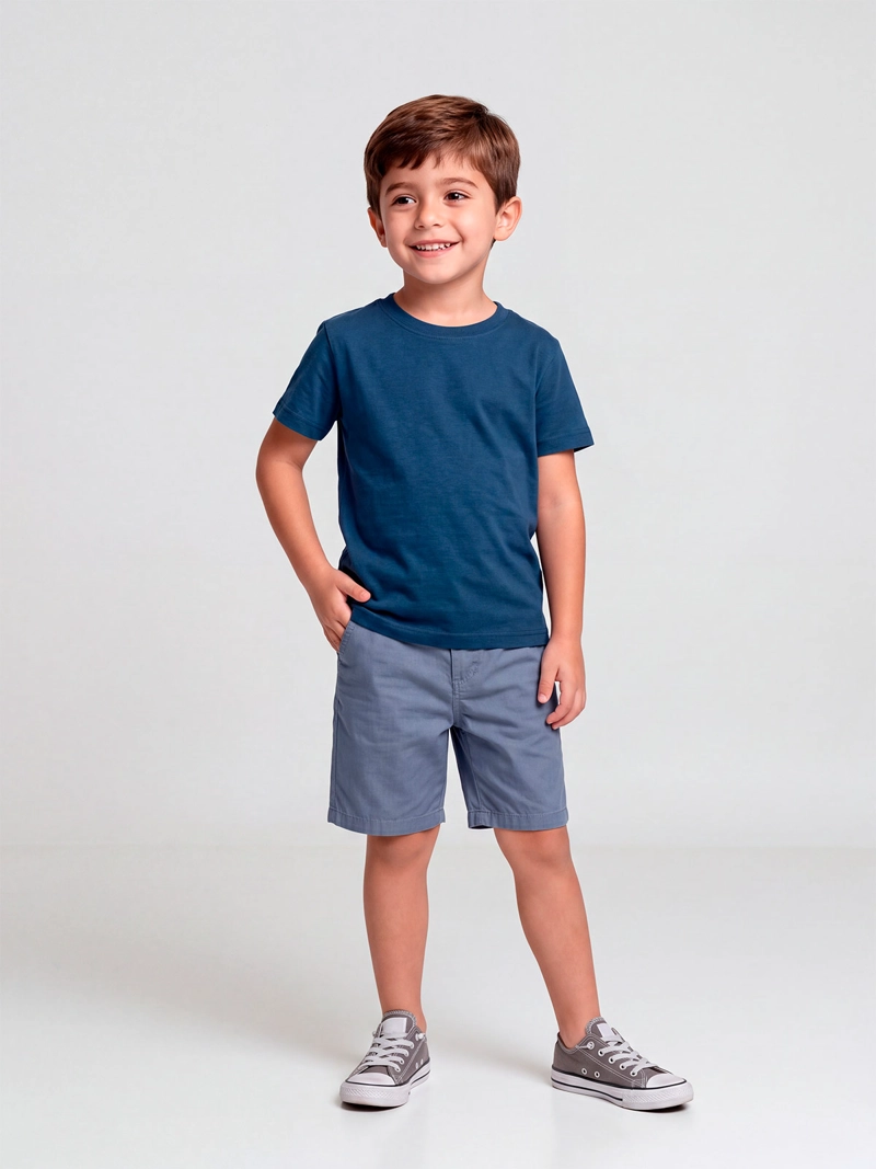 SHORT NIÑO HARVEST ALGODÓN BÁSICO LISO