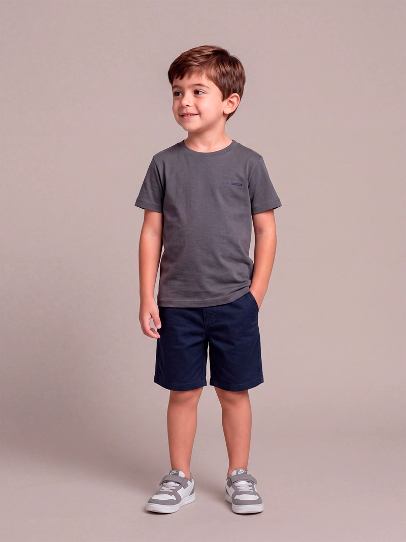SHORT NIÑO HARVEST ALGODÓN BÁSICO LISO