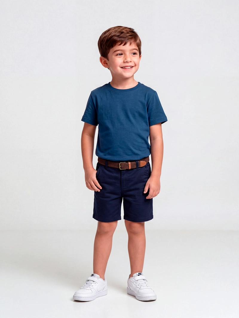 SHORT NIÑO HARVEST ALGODÓN CINTURÓN