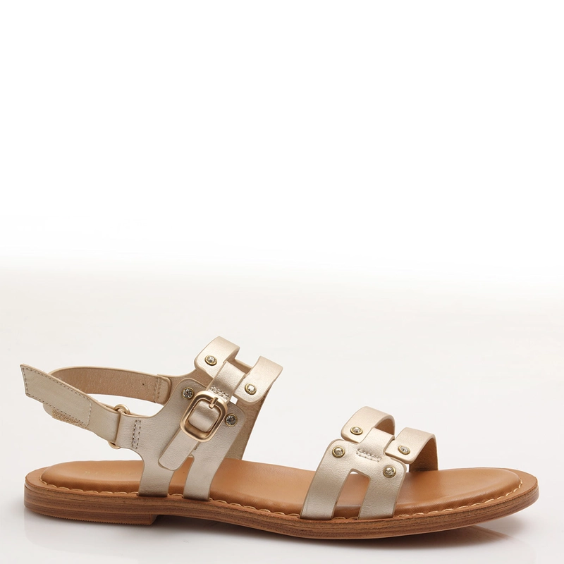 SANDALIAS MUJER VIA UNO DORADO - 1