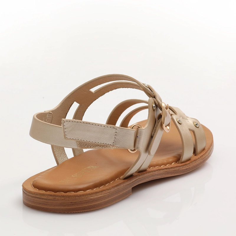 SANDALIAS MUJER VIA UNO DORADO - 3
