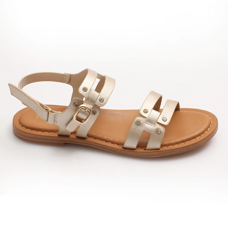SANDALIAS MUJER VIA UNO DORADO - 4