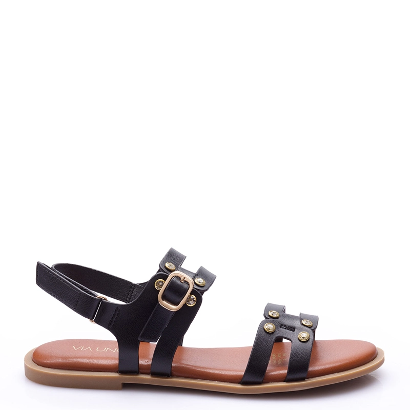 SANDALIAS MUJER VIA UNO NEGRO  - 1