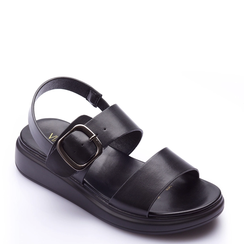 SANDALIAS MUJER VIA UNO NEGRO  - 2