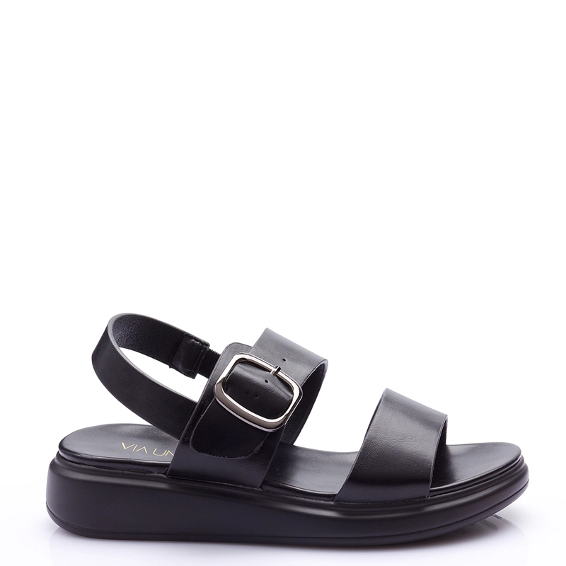 SANDALIAS MUJER VIA UNO NEGRO  - 1