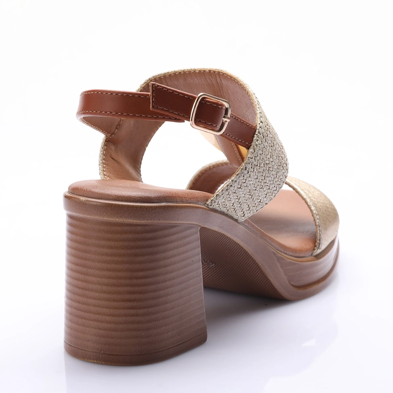 SANDALIAS MUJER VIA UNO DORADO - 4
