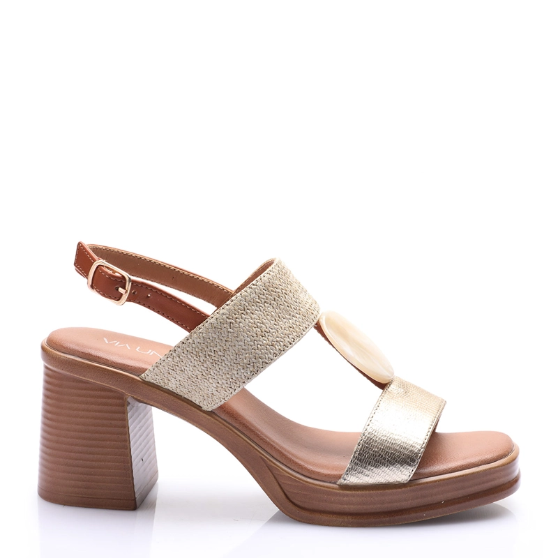 SANDALIAS MUJER VIA UNO DORADO - 1