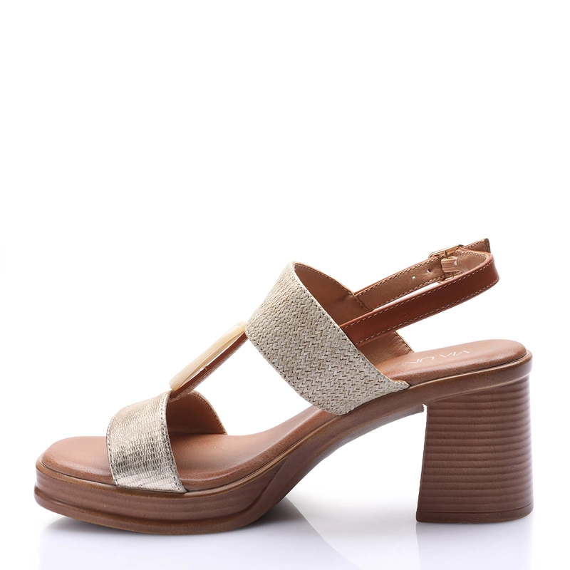 SANDALIAS MUJER VIA UNO DORADO - 3