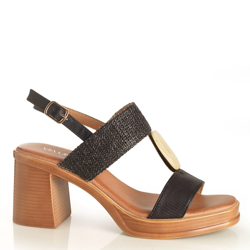 SANDALIAS MUJER VIA UNO NEGRO