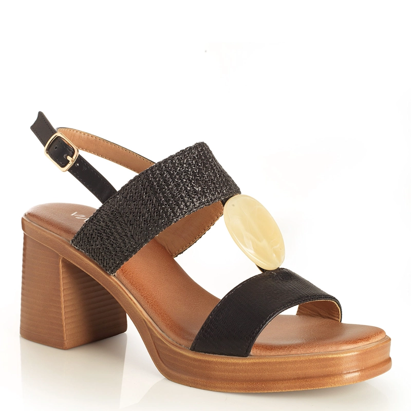 SANDALIAS MUJER VIA UNO NEGRO - 2