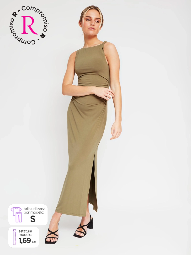 VESTIDO MUJER INDEX LARGO AJUSTADO