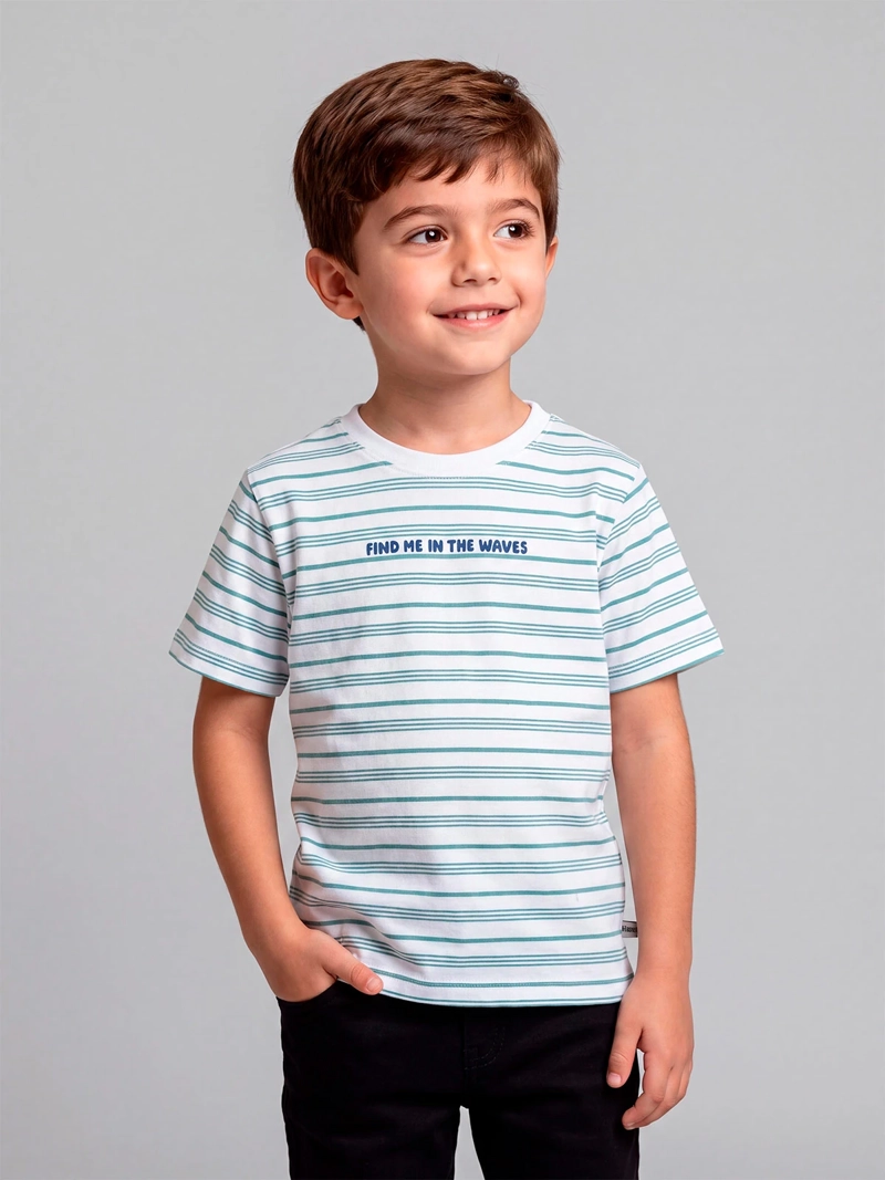 POLERA NIÑO HARVEST ALGODÓN MANGA CORTA