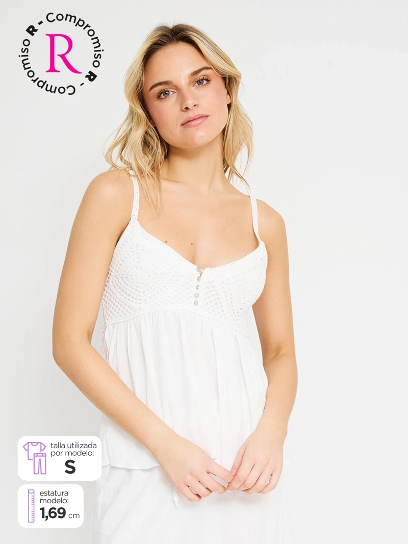 POLERA MUJER INDEX SIN MANGAS TEJIDO - 1