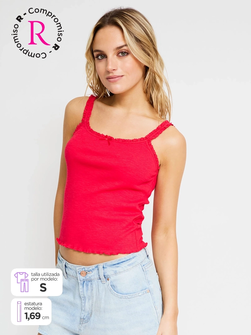 POLERA MUJER INDEX ALGODÓN SIN MANGAS BÁSICA - 1
