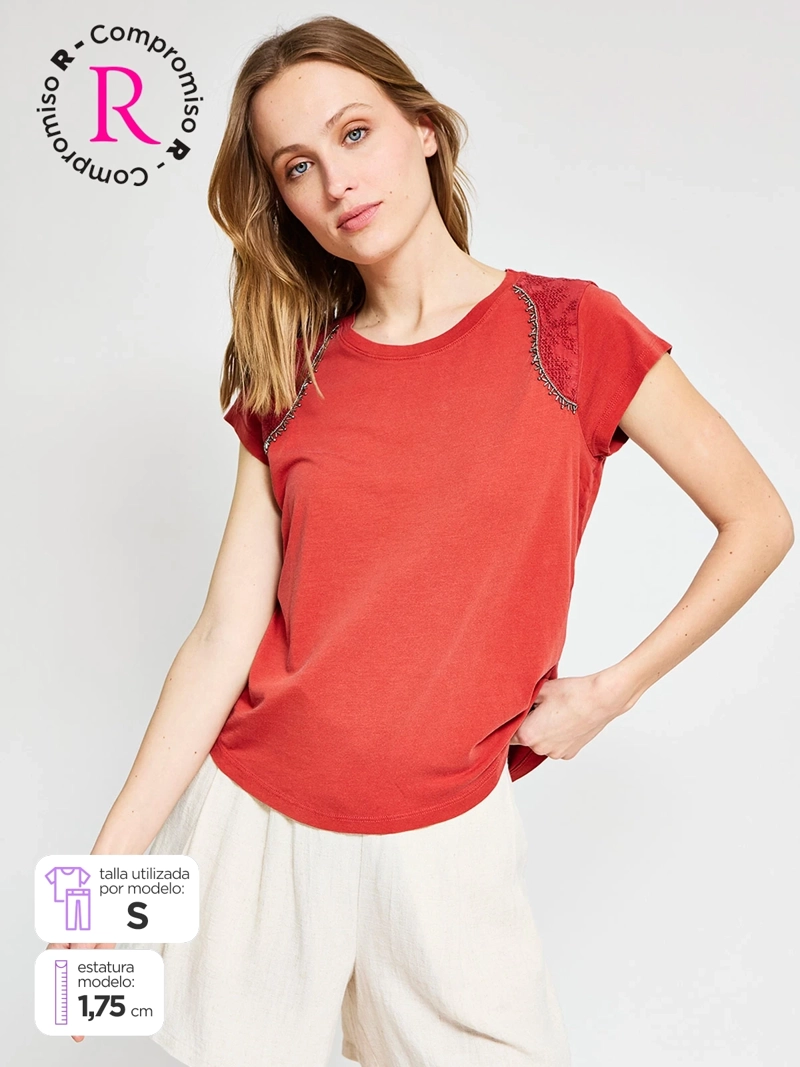 POLERA MUJER TATIENNE ALGODÓN MANGA CORTA - 1