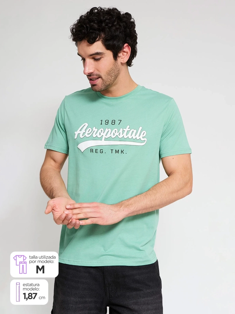 POLERA HOMBRE AEROPOSTALE ALGODÓN ESTAMPADO - 1