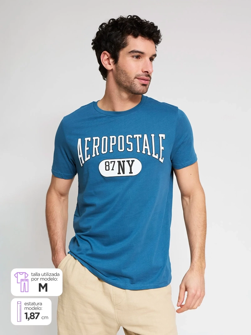 POLERA HOMBRE AEROPOSTALE ALGODÓN CUELLO REDONDO - 1