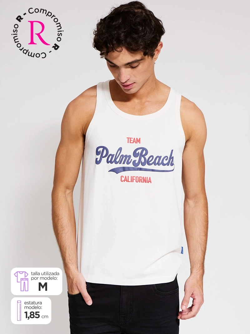 POLERA HOMBRE ROBERT LEWIS ALGODÓN SIN MANGAS ESTAMPADA - 1