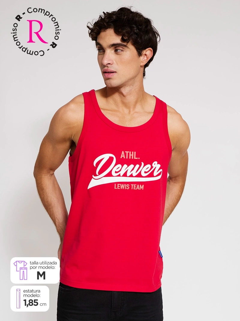 POLERA HOMBRE ROBERT LEWIS ALGODÓN SIN MANGAS ESTAMPADA