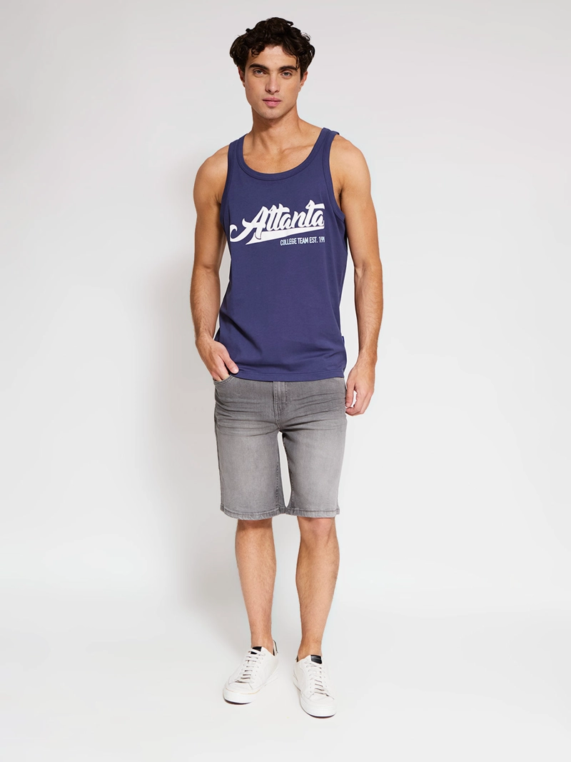 POLERA HOMBRE ROBERT LEWIS ALGODÓN SIN MANGAS ESTAMPADA - 4